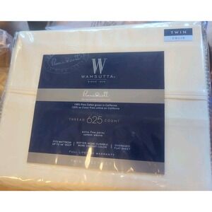 Wamsutta PimaCott 625 Thread Count Twin Sheet Set Ivory 100% Pima Cotton NIP